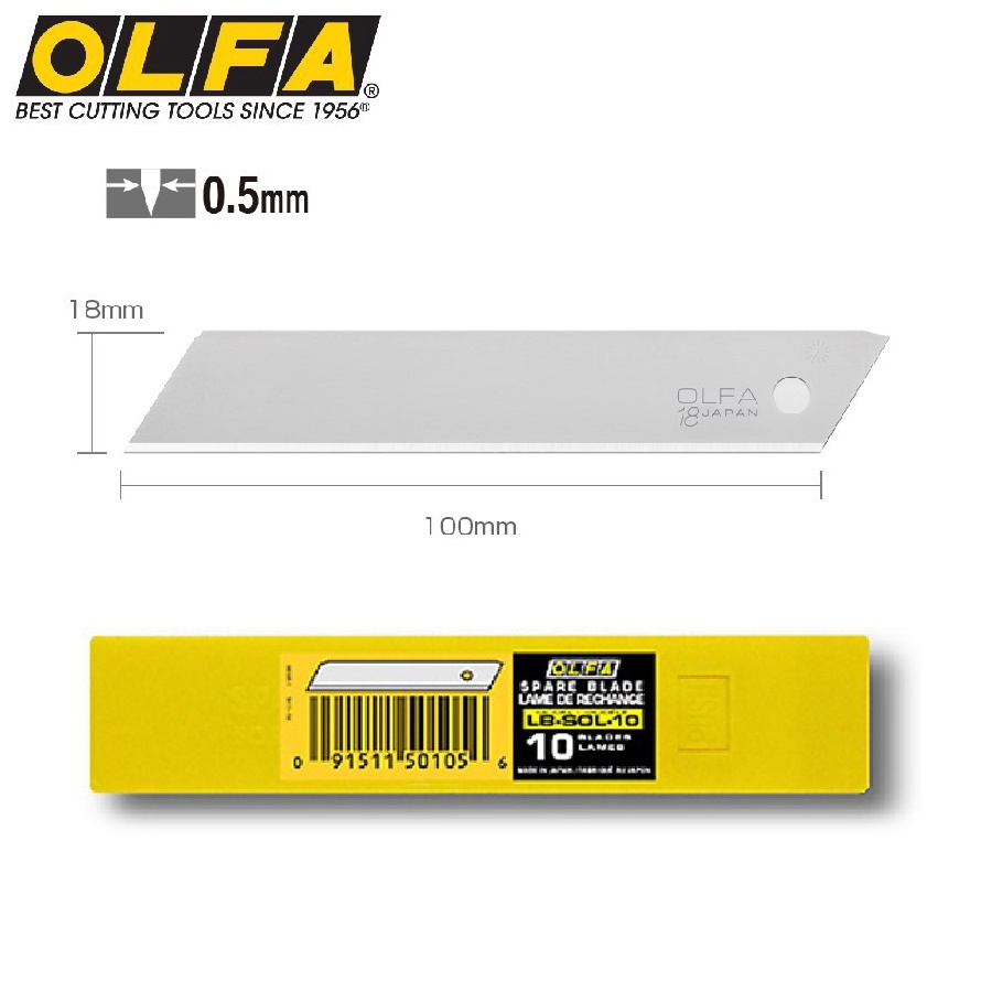 

Kirim Langsung OLFA Refill Pisau Cutter Polos 18mm LBSOL1 1pcspack Solid Blade