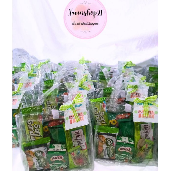 

TIPE KZI761 Paket Snack Tema Hijau Premium Tas Mika Free Card