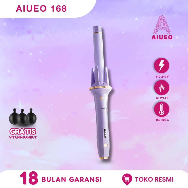 Diskon PromoCatokan AIUEO Rose  168 Curly Otomatis AIUEO  Alat Catok Curly Otomatis Keriting Rambut 