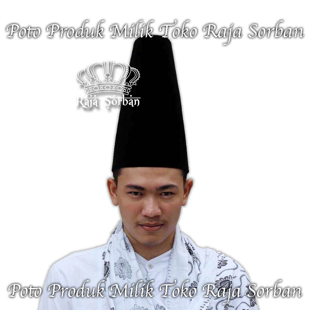Songkok Tinggi 50cm Hitam Polos - Songkok Hitam Polos 50 CM - Songkok Kopiah Peci Tinggi 50cm