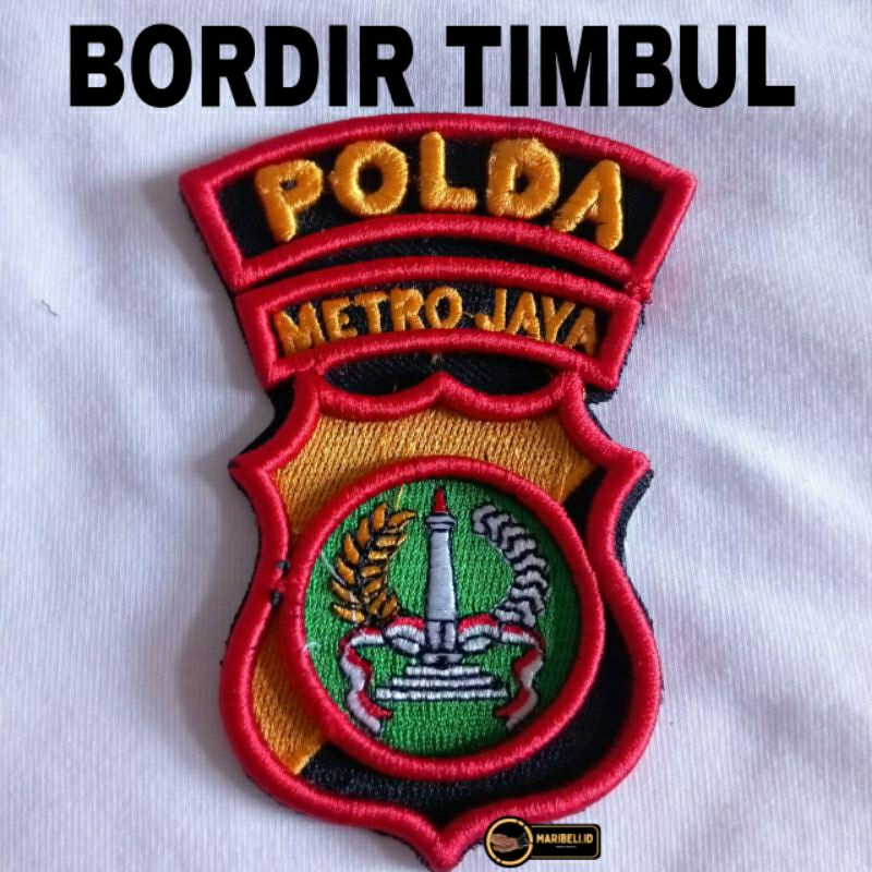 BORDIR TIMBUL LOGO POLDA METRO JAYA