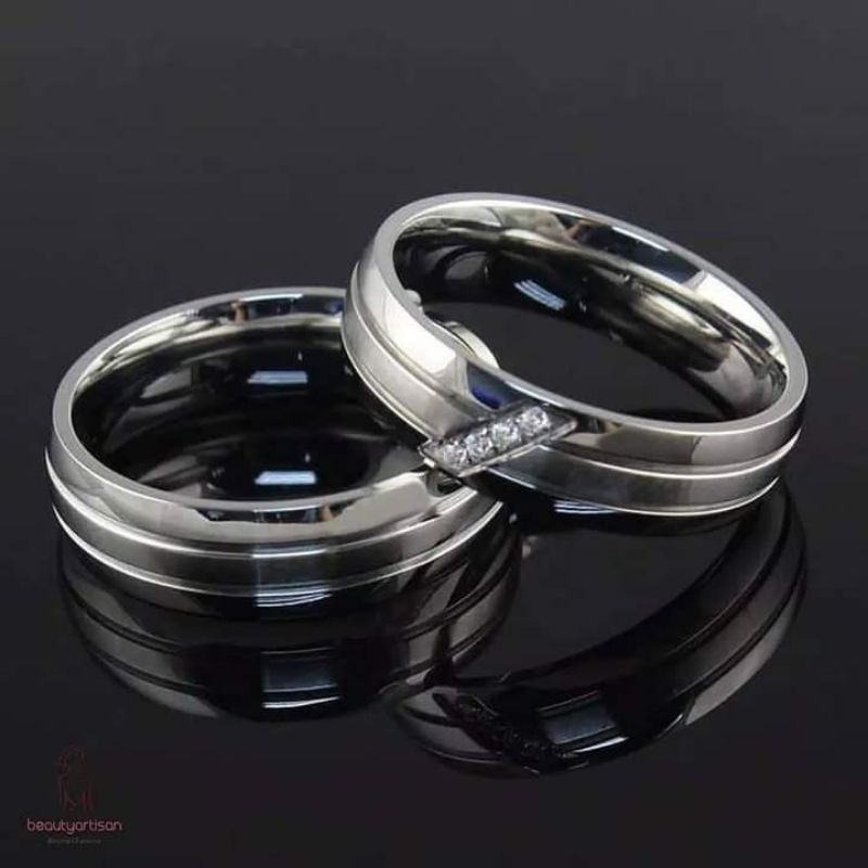 cincin Couple Titanium silver