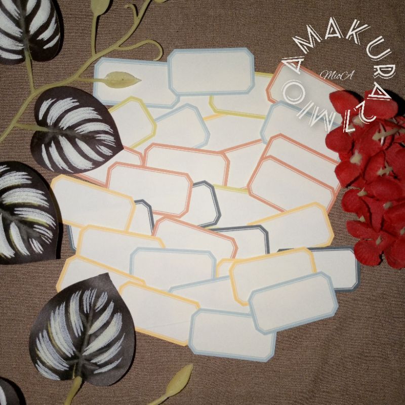 

32pcs stiker hvs blank label aesthetic/vintage (M)