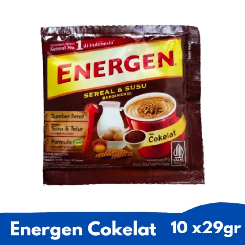

Energen sereal rasa cokelat 1 renceng isi 10 sachet