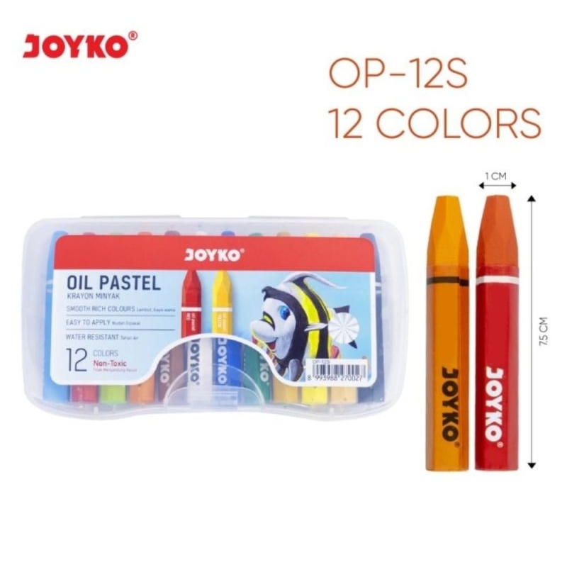 

crayon / oil pastel 12 warna joyco # LRRH