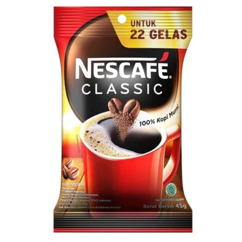 

NESCAFE CLASSIC 45g / KOPI MURNI TANPA AMPAS / KOPI ROBUSTA