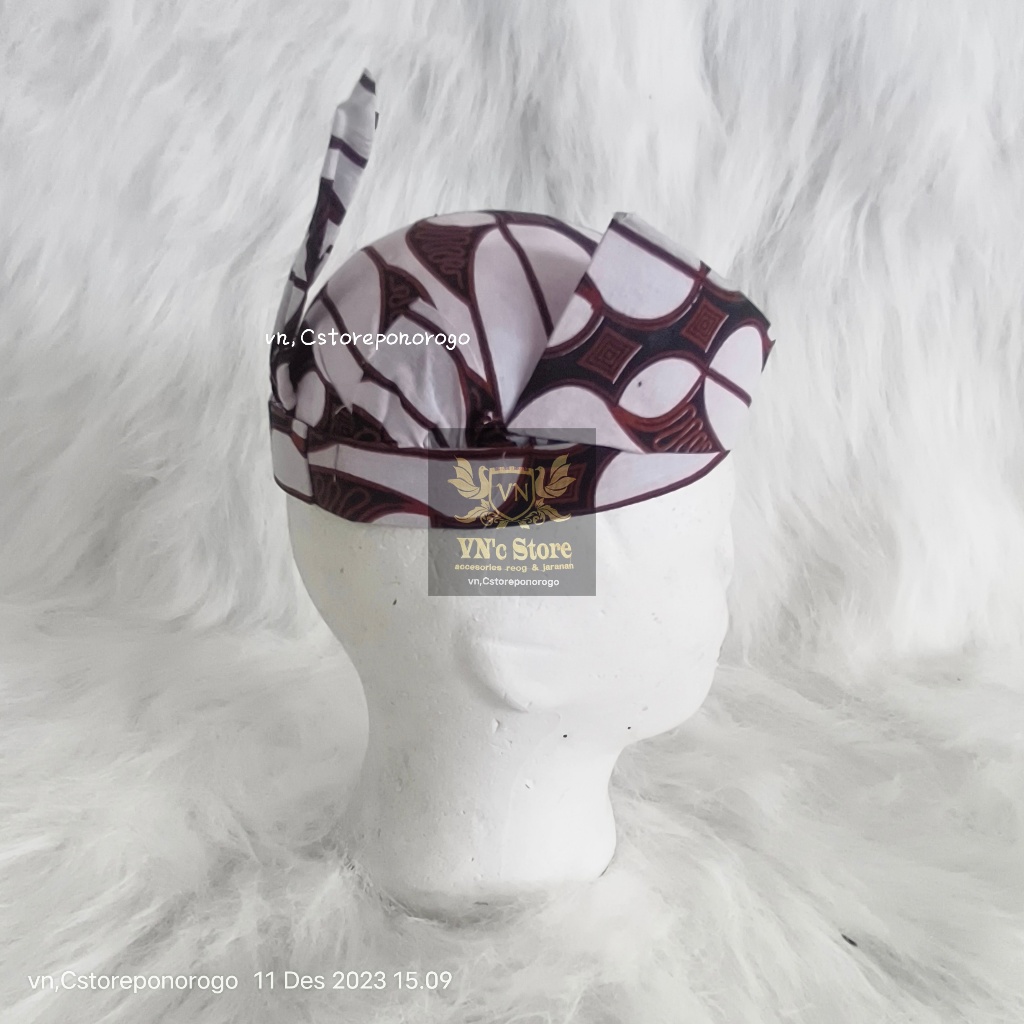 BLANGKON ANAK TANGGUNG SD JAWA TIMUR BATIK PUTIH / blangkon / blangkon solo / blangkon jogja / udeng