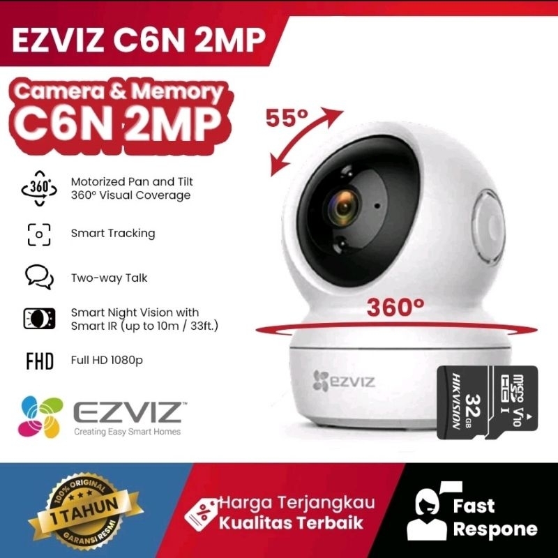 Ezvis cctv ipcam 2mp 1080p zero blind spots