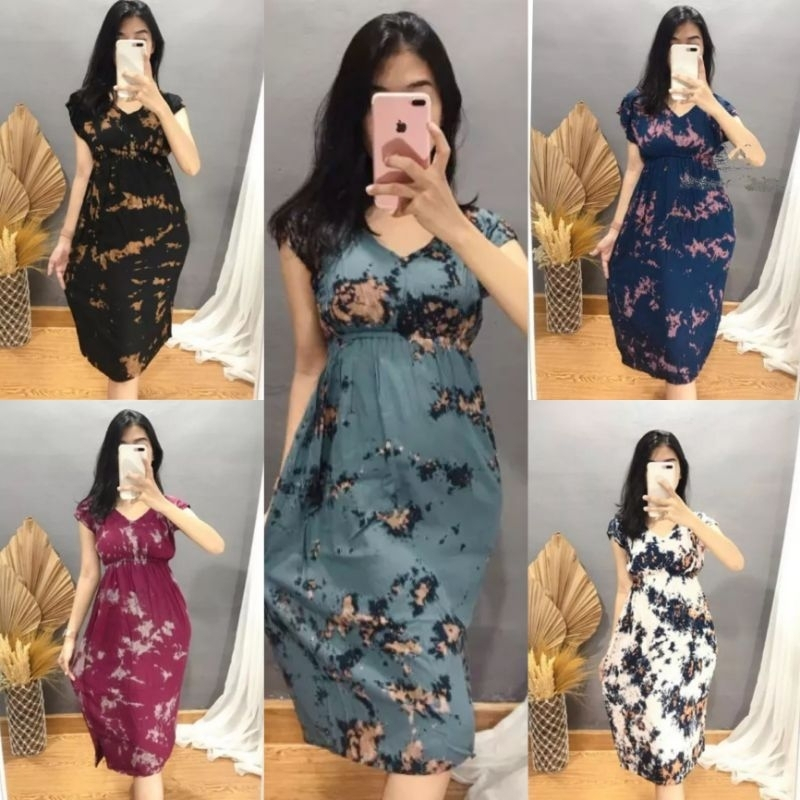 Daster Manohara Motif Tie Dye Bali Pendek