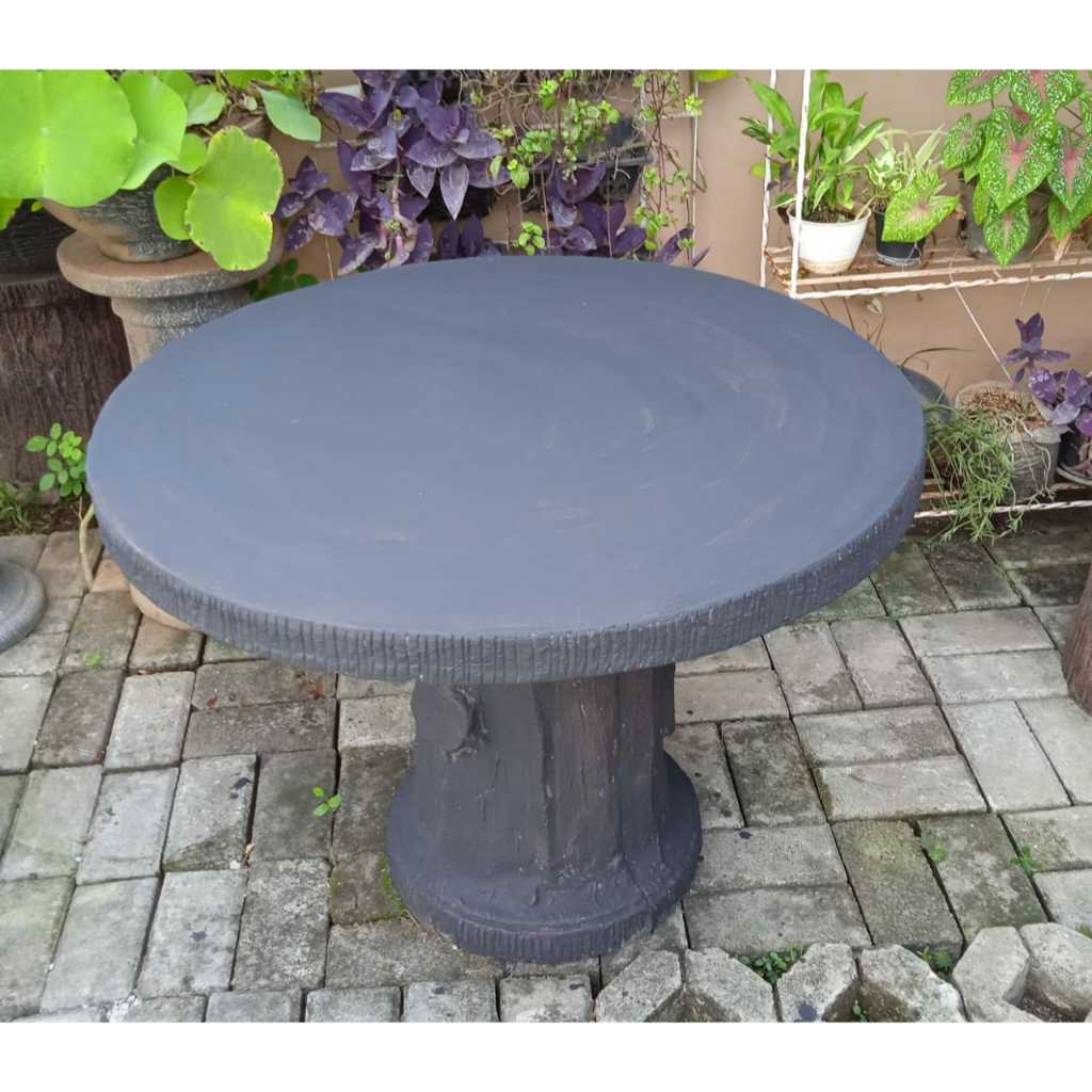 Meja Taman Hitam Minimalis | Meja Taman Urat Kayu |Meja Taman Anti Air