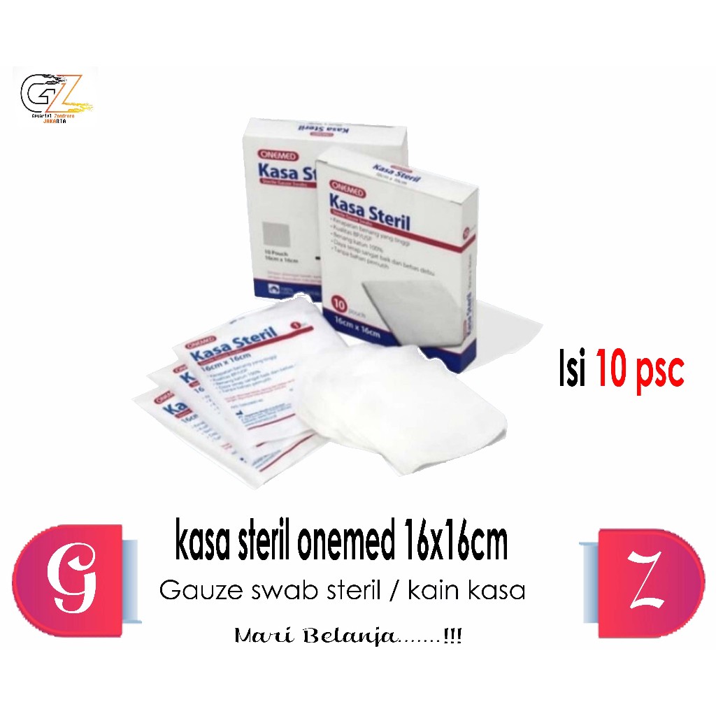 kasa steril onemed 16x16cm isi 10pcs / Gauze swab steril / kain kasa
