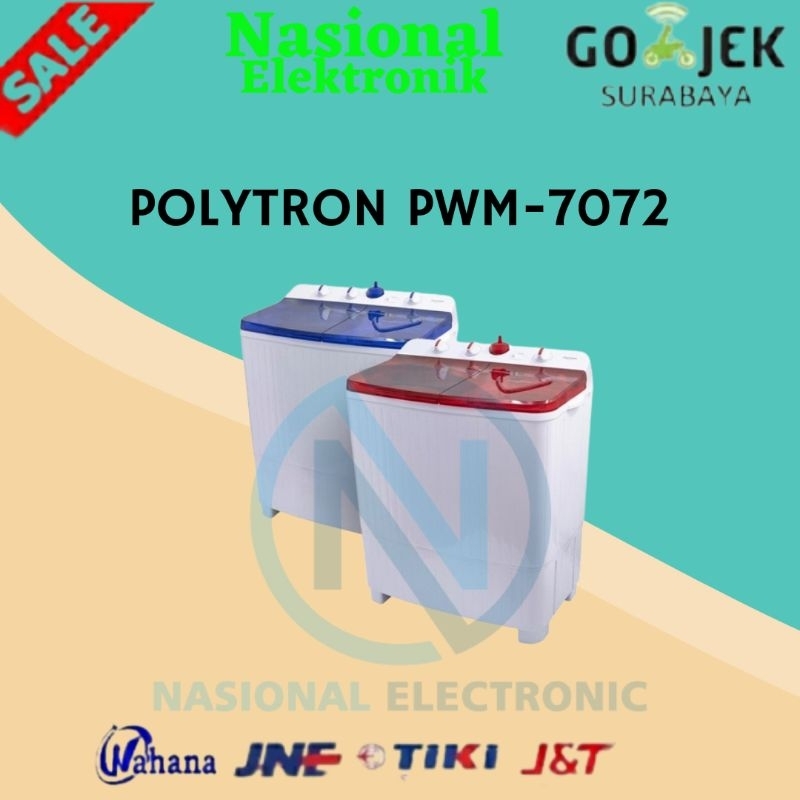 MESIN CUCI POLYTRON PWM-7072/MESIN CUCI 2 TABUNG PWM7072 /MESIN CUCI KAPASITAS 7KG/MESIN CUCI 2 TABU