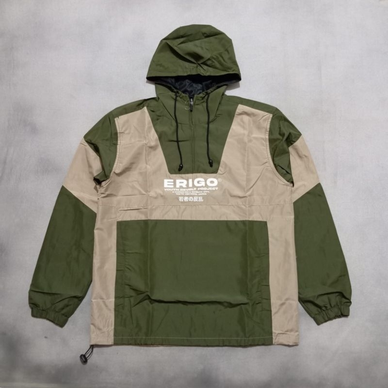 Jaket Erigo Pullover Cagoule Green Khaki