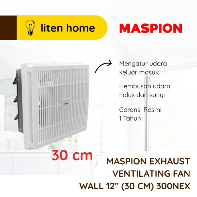 Exhaust Fan Dinding Maspion 12 Inch MV300NEX / Kipas Dinding Sirkulasi Maspion 12” MV 300 NEX 300NEX