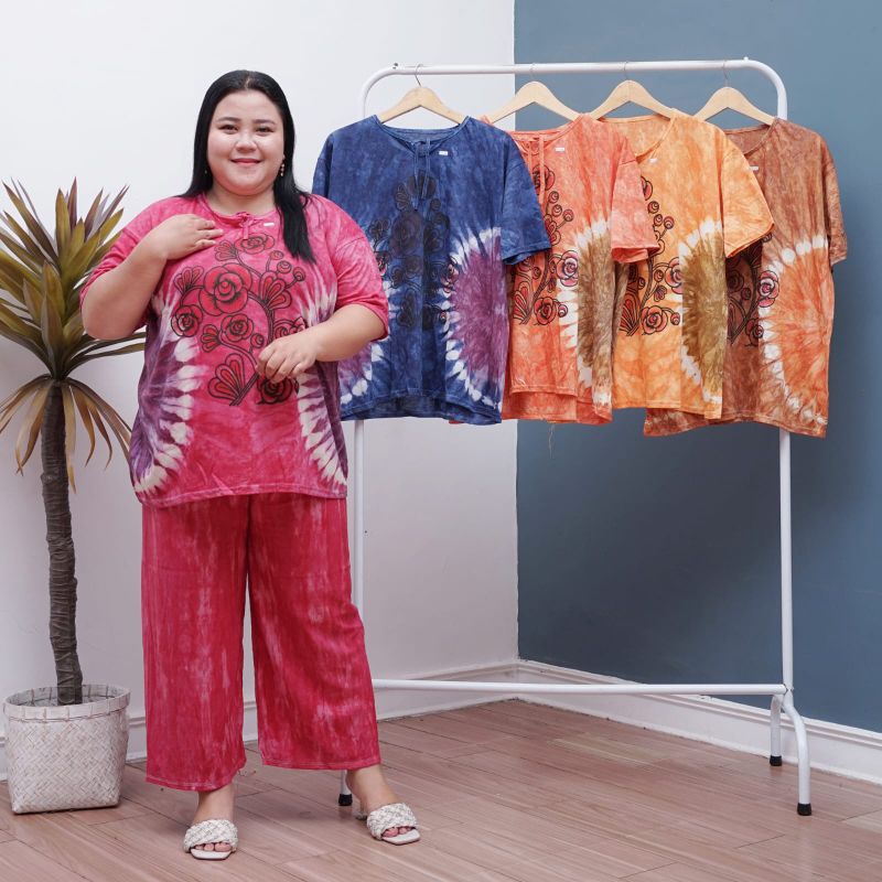 PROMO-MURAH // SETELAN JUMBO //SETELAN CP JUMBO KAOS ABSTRAK WANITA // Setelan cp bahan kaos // Baju