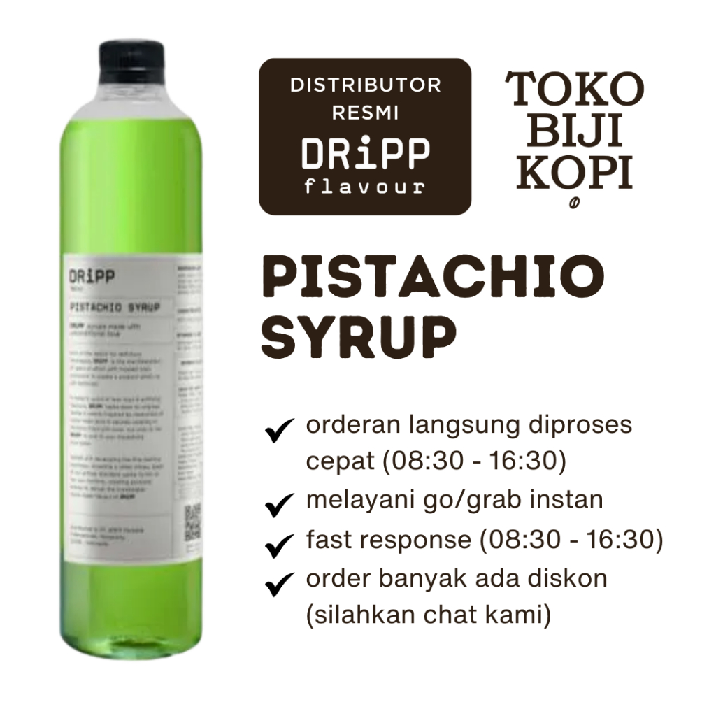 

DRiPP Syrup Pistachio - Sirup Rasa Kacang Pistachio 760 ml