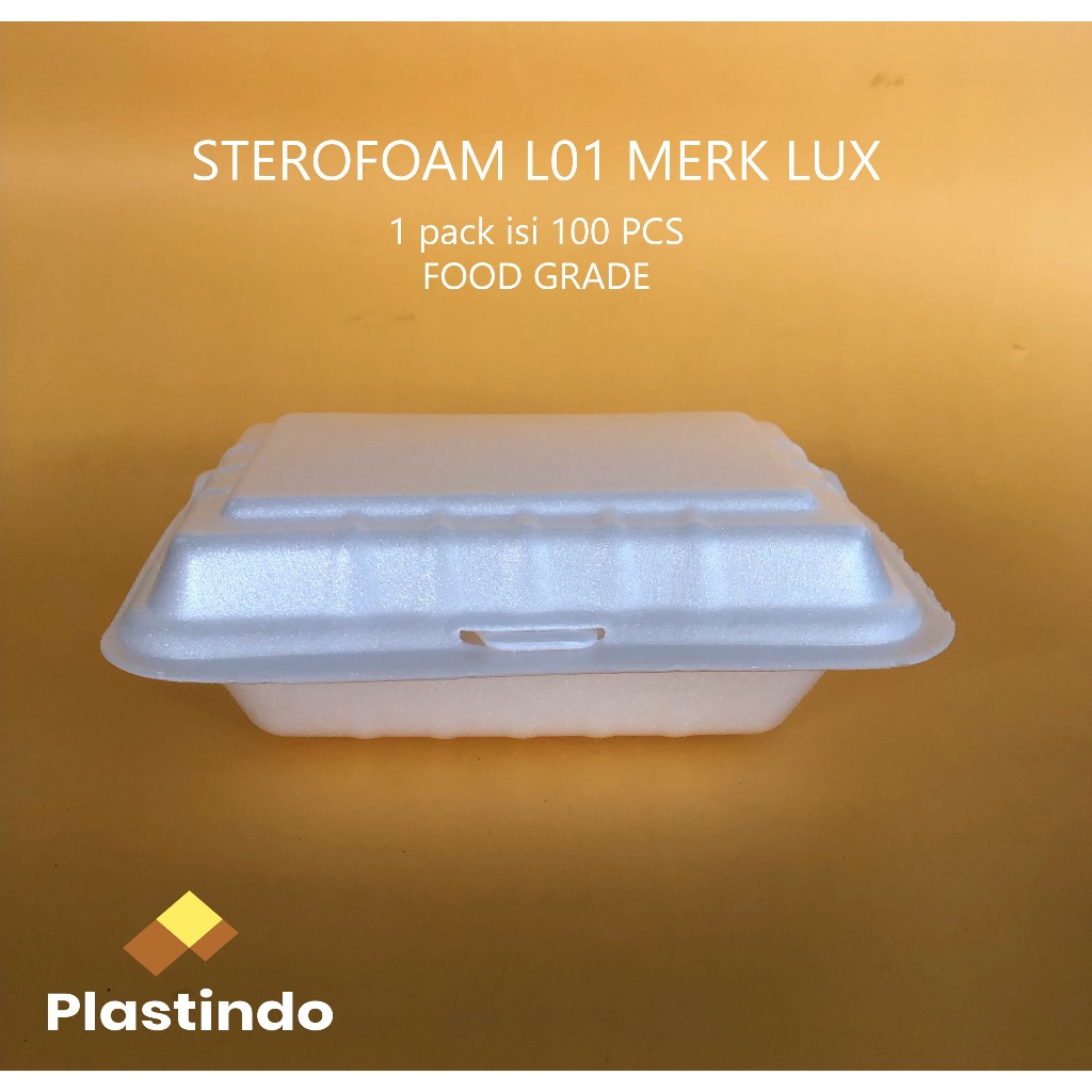 STYROFOAM LUX 01 TANPA SEKAT 100 PCS | STEROFOM FOAM NASI MIE BUBUR (INSTAN SURABAYA SAJA)