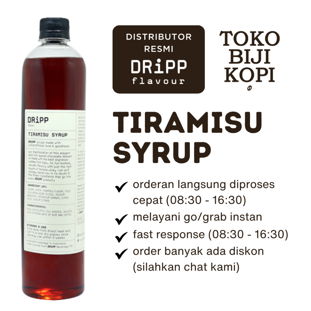 

DRiPP Syrup Tiramisu - Sirup Rasa Tiramisu 760 ml Kue