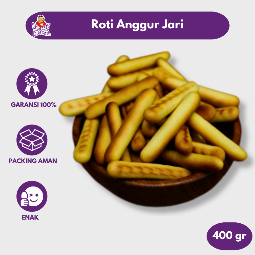 

ROTI ANGGUR JARI / BISKUIT STIK JARI / BISKUIT NYAM NYAM 400gr