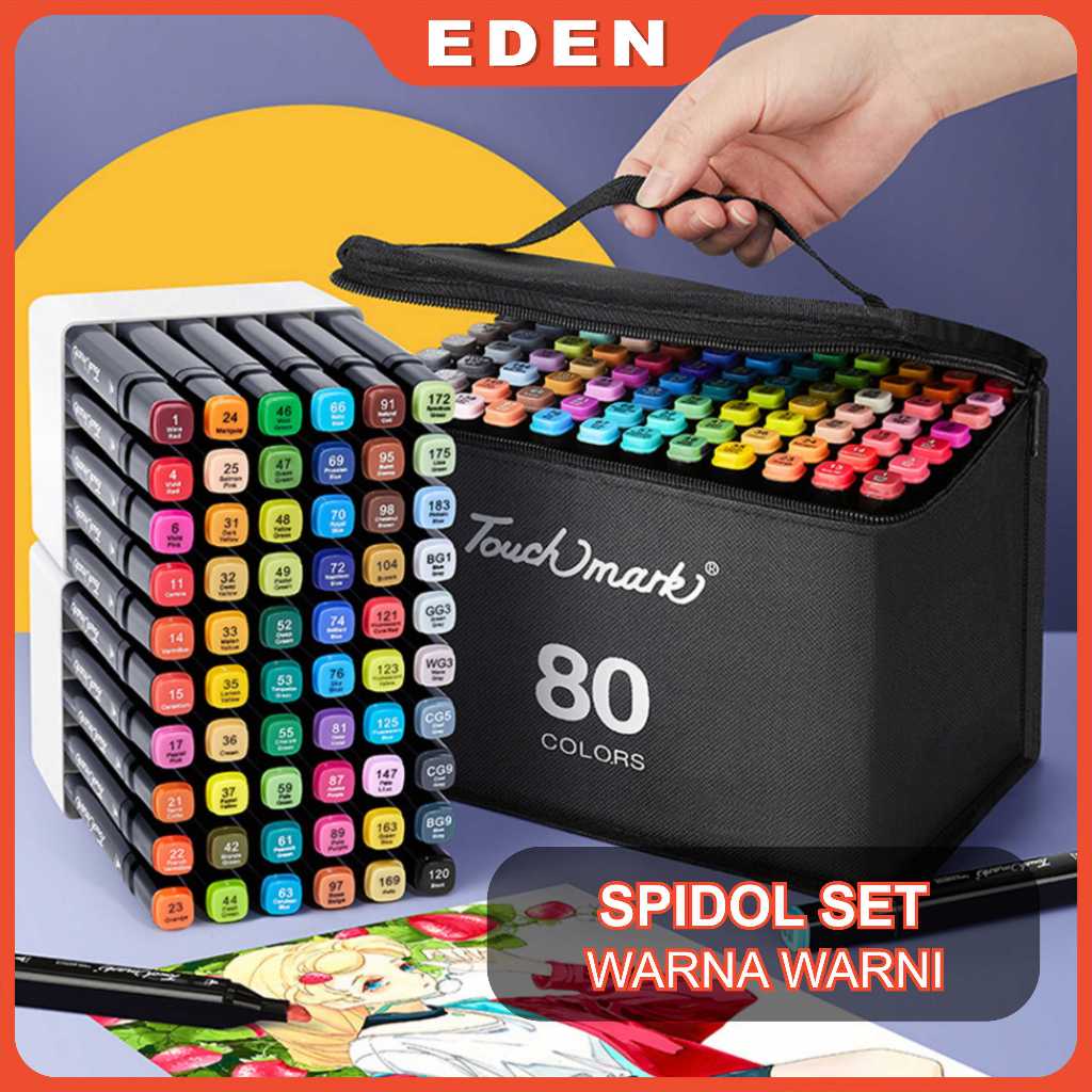 

Spidol Warna Warni 1 Set Sketch Marker 2 Tip Touch Marker 48/60/80 Warna