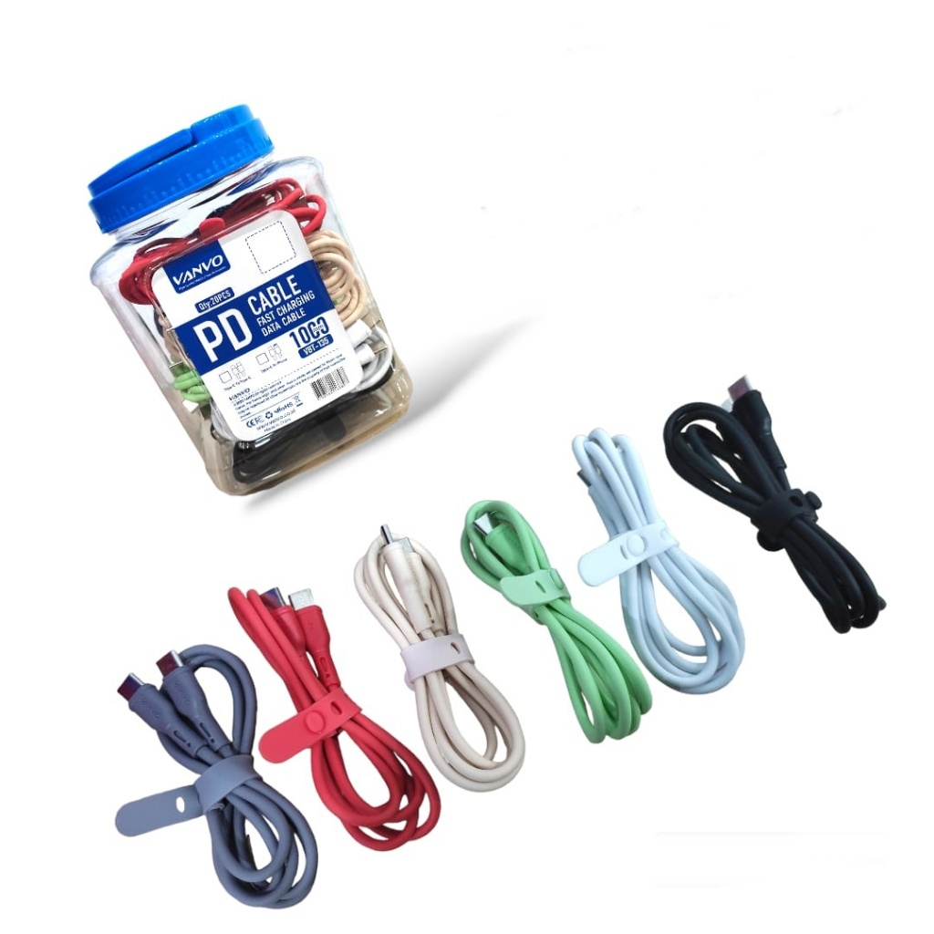 ( BIG SALE ) KABEL DATA VANVO 3A VANVO VBT-135 PD SUPORT FAST CHARGING TYPE C TO C 1 TOPLES ISI 20 P