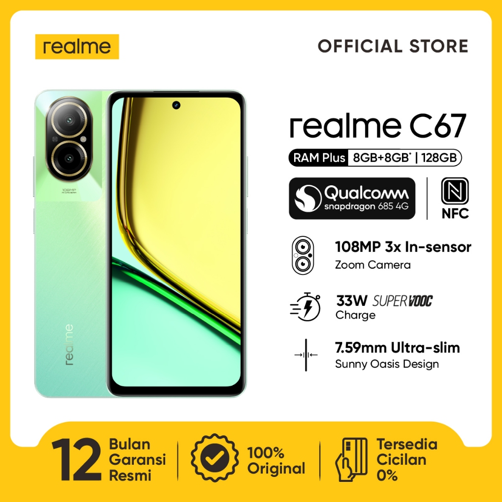 realme C67 8GB+8GB*|128GB (108MP Camera | Snapdragon 685 | 7.59mm Ultra Slim | 33W SUPERVOOC | 5000mAh Battery | 360° NFC)-5