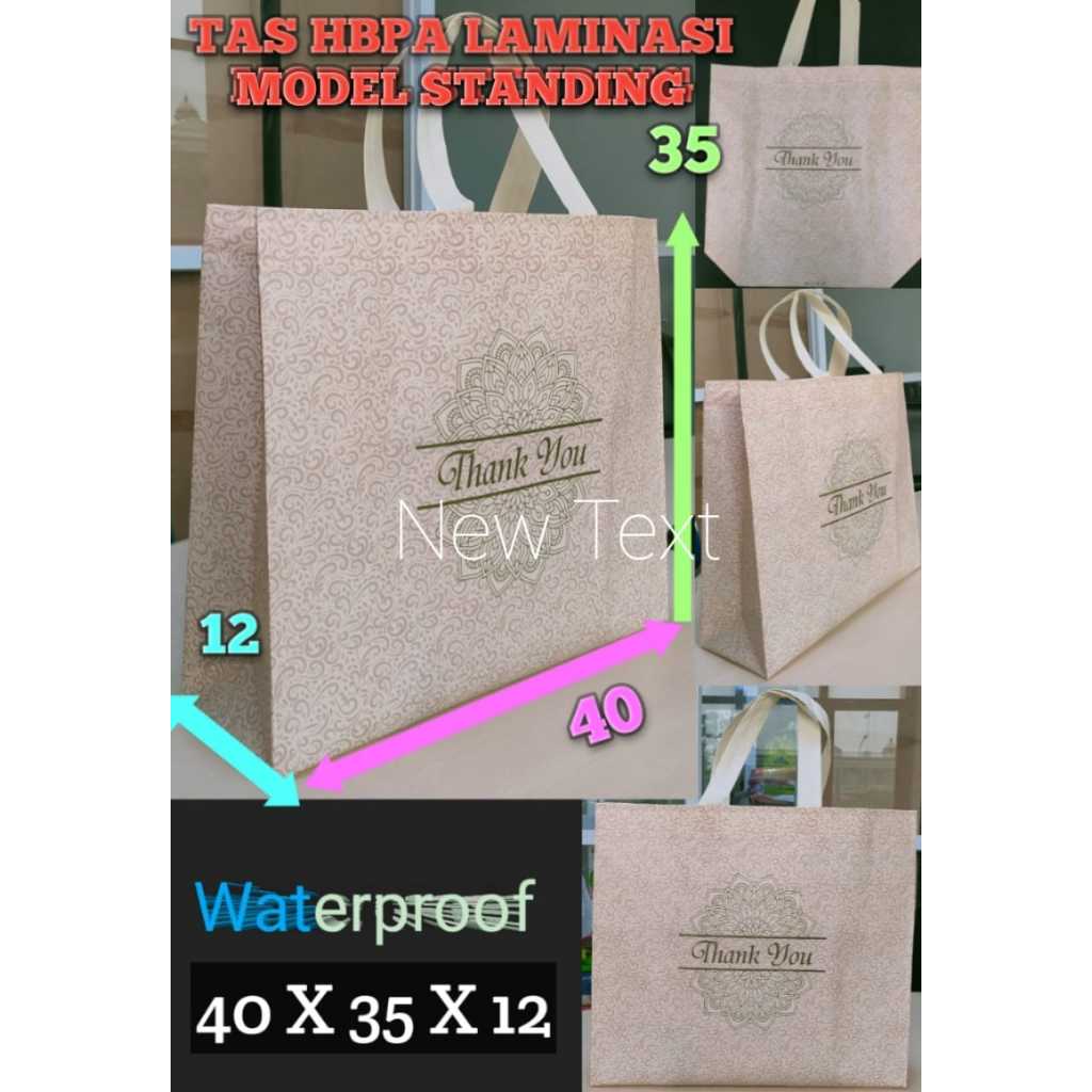 

Tas spunbond laminasi thank you lipat samping ukuran 40x35x12 / Goodie bag