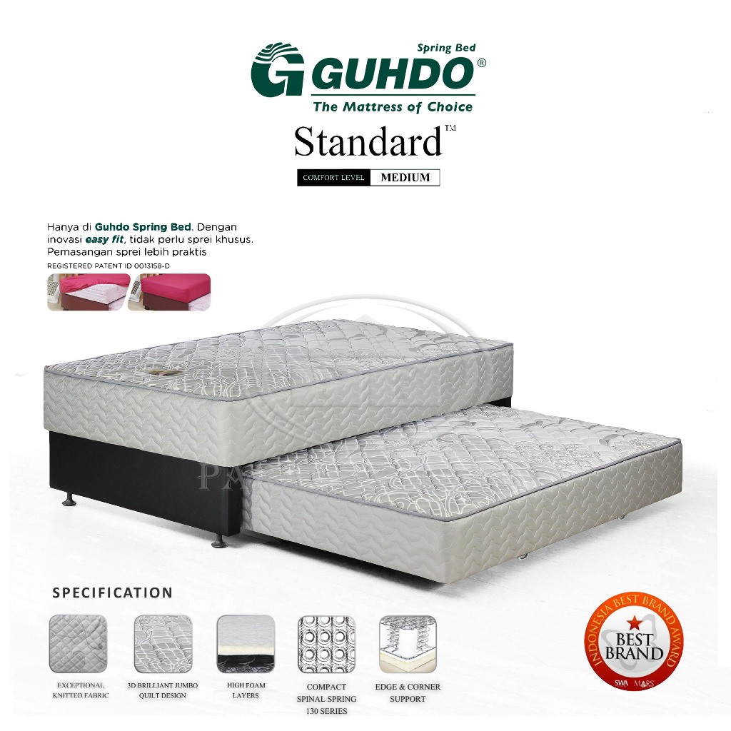 Guhdo Spring bed 2in1 Standard 090 100 120 140 160 180 TANPA SANDARAN-