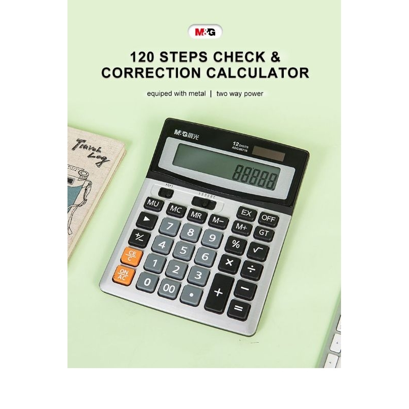 

M&G Kalkulator / Calculator 120 Steps Check & Correct 12 Digits Two Way Power - MGC-10