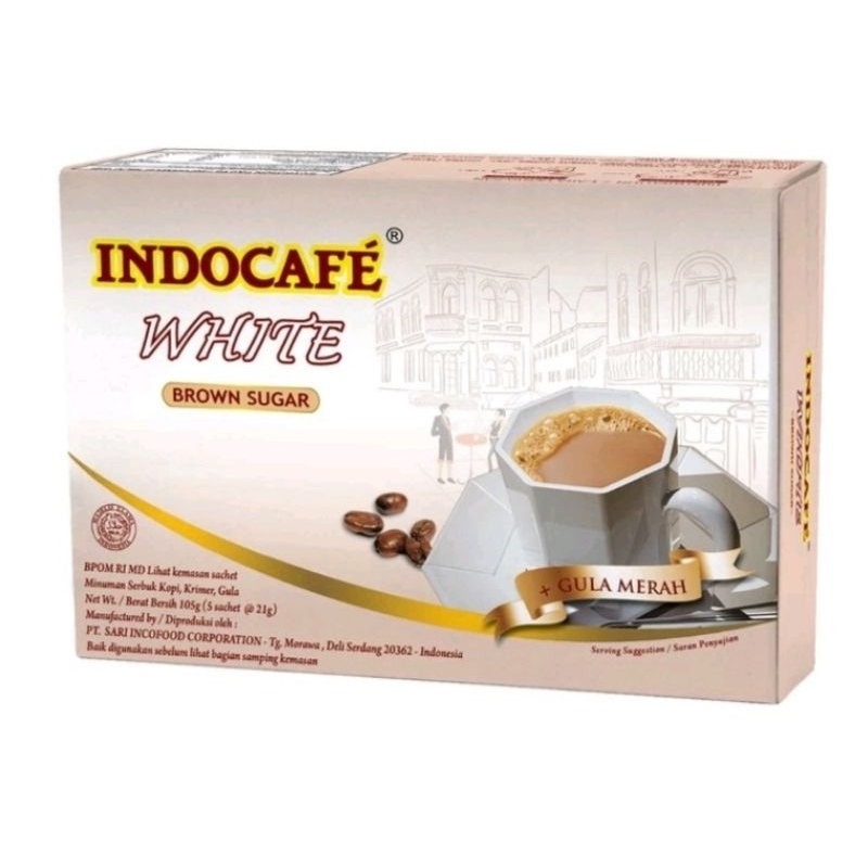 

Indocafe white Brown Sugar isi 5 sachet