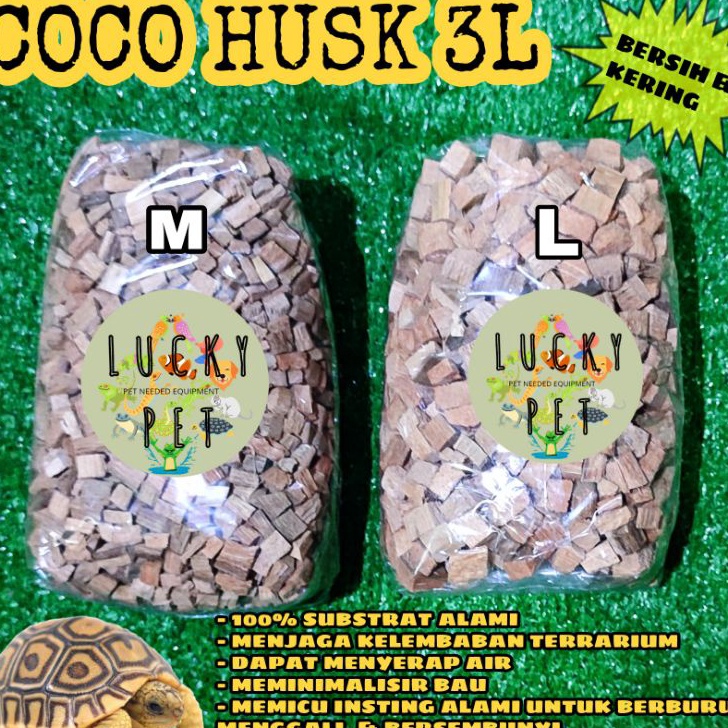 Jual COCO HUSK COCOHUSK 3L SABUT KELAPA ALAS KANDANG TORTO KURA KURA DARAT SULCATA SULKATA REPTIL SU