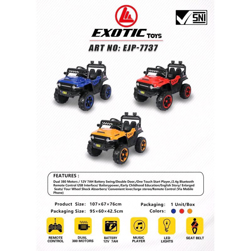 MOBIL AKI MAINAN ANAK EXOTIC EJP-7737 / EJP7737 / EJP 7737