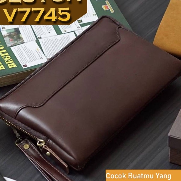 Terlaku Tas Tangan  Tas Tangan Kulit Pria Import Mark Hems V7745  Clutch Import Gaya Korea