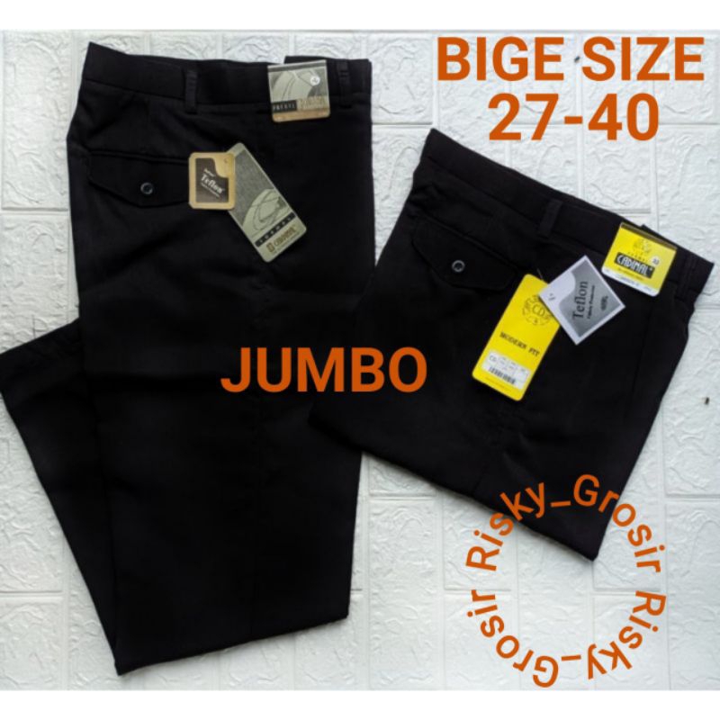Celana Formal Pria Kerja Standar Kantor Bahan Kain Teflon Size 27-40 termurah adem cadinal