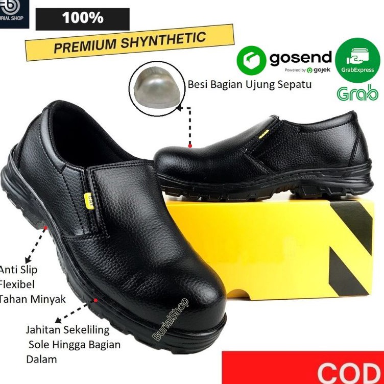 Best SEPATU SAFETY SLIP ON PRIA SEPTY SLIP ON TANPA TALI SEPATU SAFETY SEMI BOOTS PRIA KULIT TALI SE