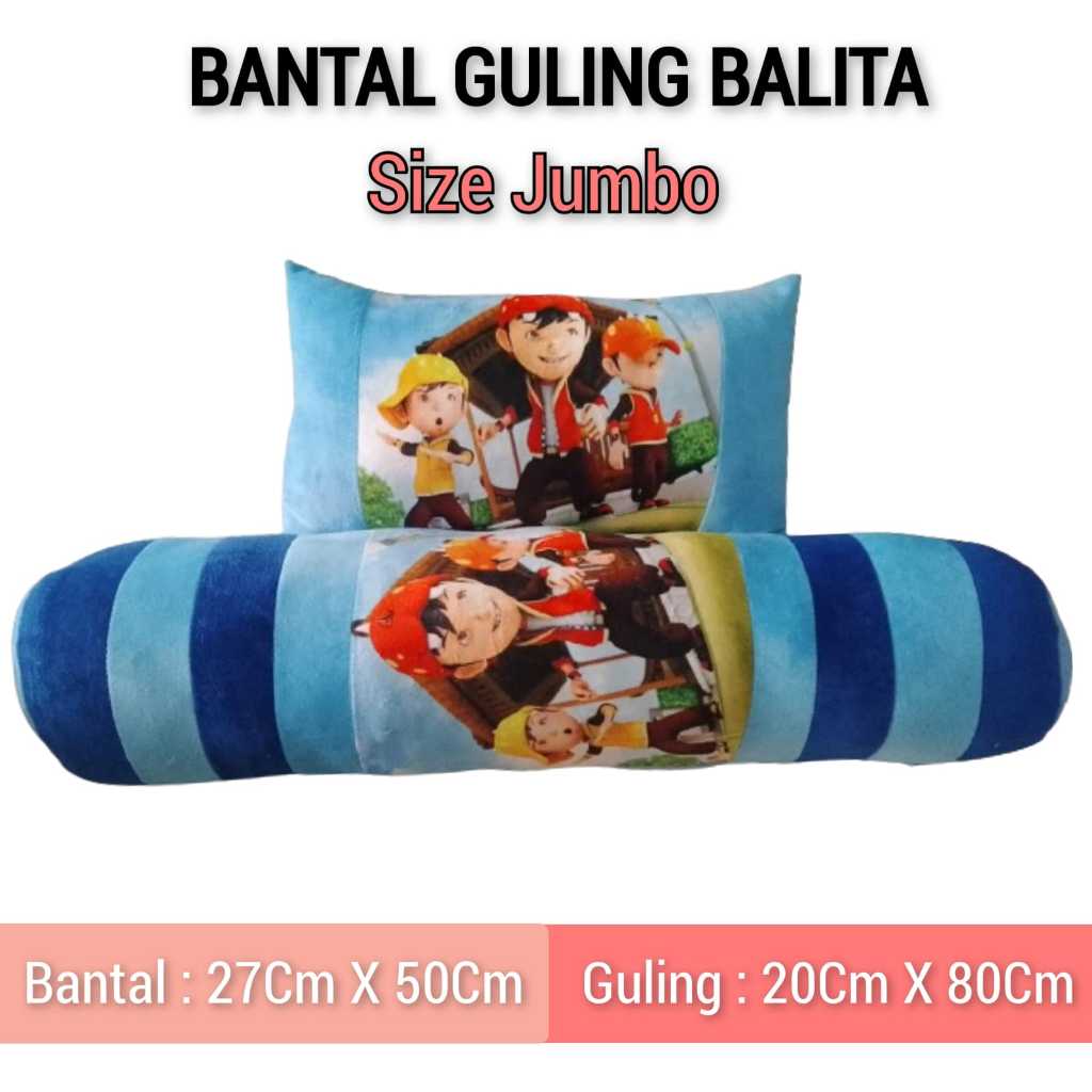 Bantal guling anak jumbo,untuk anak usia 5 sampai 10 tahunan/motif boboboy