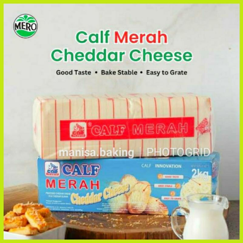 

KEJU POTONG CALF MERAH CHEDDAR CHEESE BLOK KEJU BATANG REPACK