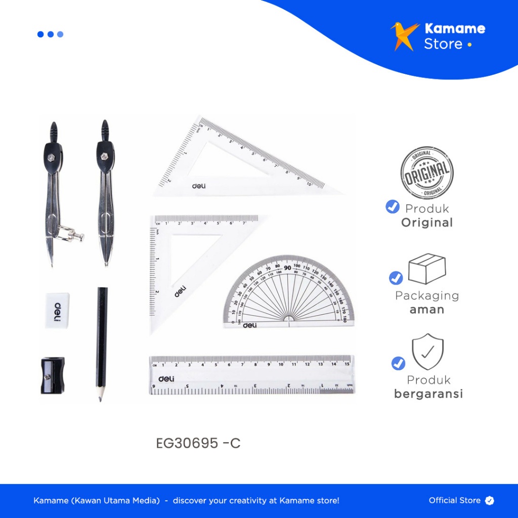 

Deli Drafting Set - Orbit Classic Jangka Geometry Set 9IN1 G30695 - Kamame