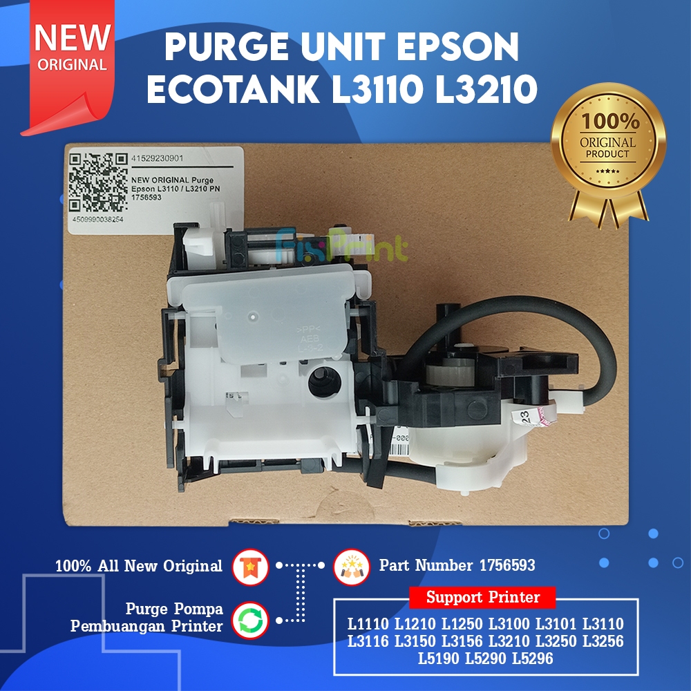 Purge Unit Epson EcoTank L1110 L3110 L3150 L5190 Pompa Pembuangan Printer L1210 L3210 L5290 Pump Ass