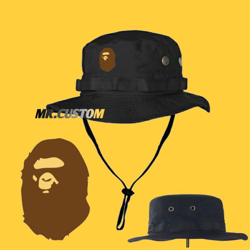 Topi Rimba Adventure Bape - Topi Gunung Outdoor Ape - Topi Camping Hat Pria Wanita Dewasa