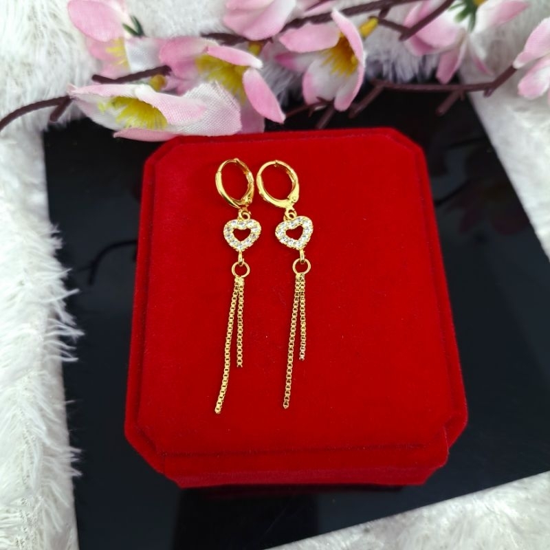 terbaru anting xuping love panjang dewasa anti karat