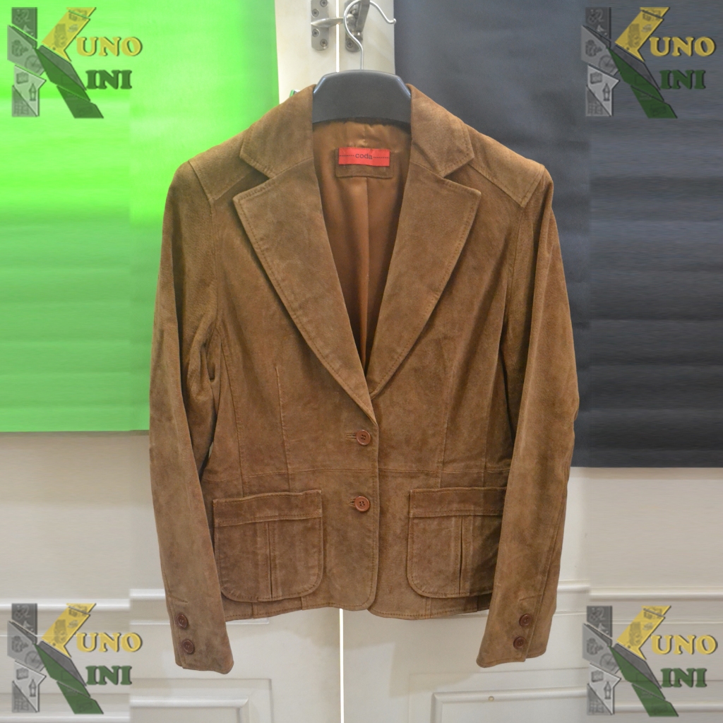 JAKET KULIT COKLAT CODA FOR WOMAN, 100% Real Suede,from U.K - Preloved