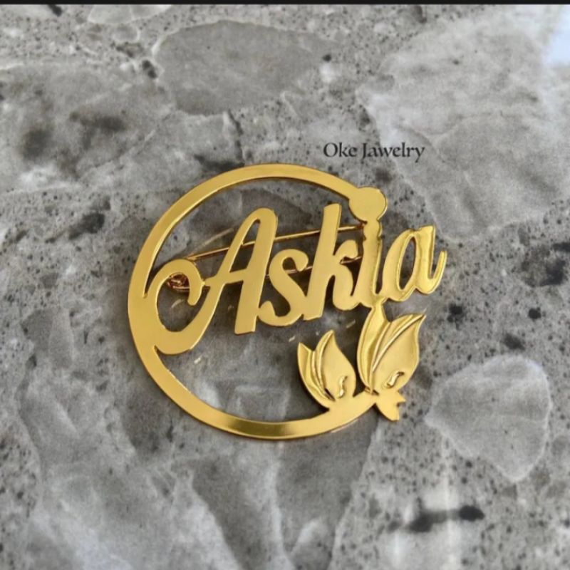 bros costum nama lapis emas titanium