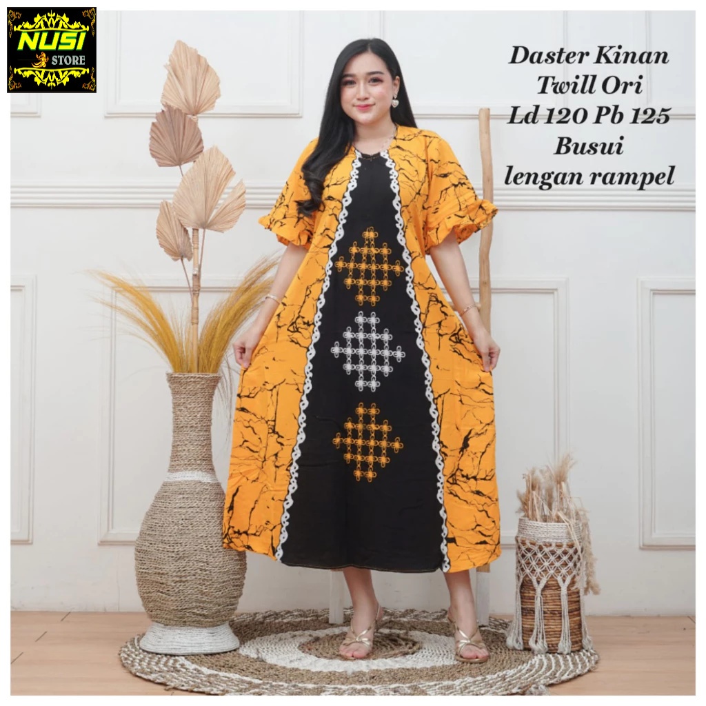 kinan daster dres twil ori  jumbo ld 120 baju dress dres daster pakaian busana busui xxl motif adem 