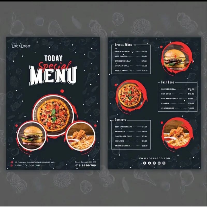 

cetak menu makanan