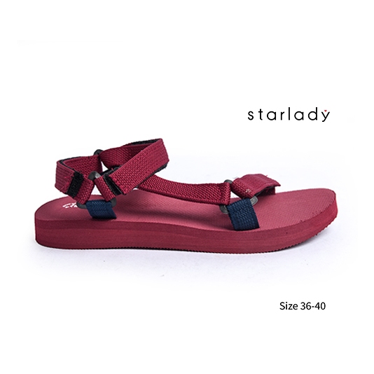 STARLADY Sepatu Sandal Wanita Charly Maroon