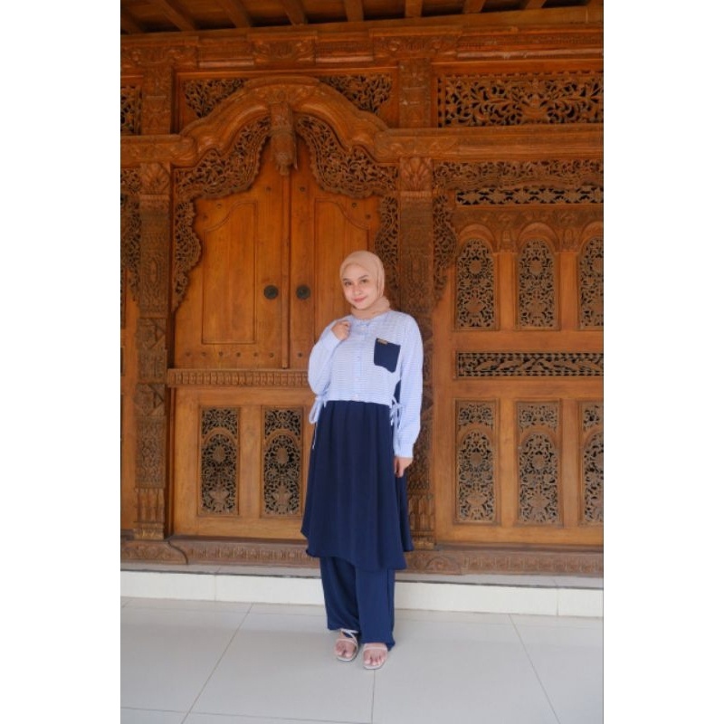 1212 Asofa Ria Setelan Pakaian One Set Atasan dan Celana buruan