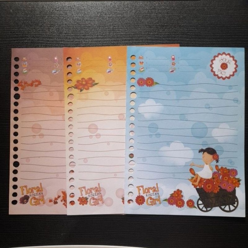 

[Harga Satuan] Loose Leaf Binder Harvest Floral Korean Girl Series