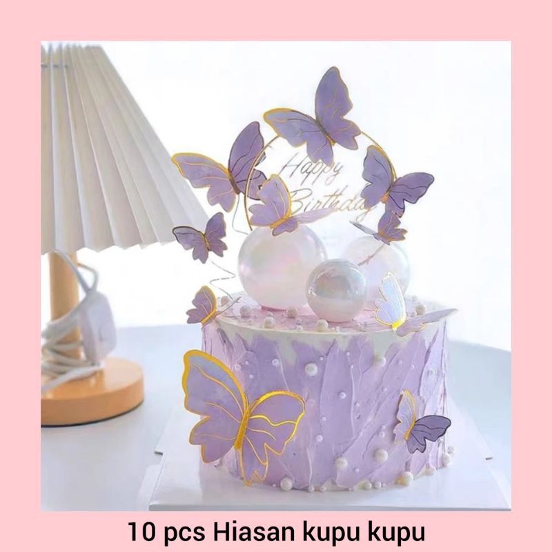 Hiasan Dekorasi Kupu kupu Birthday Cake/KueTart Butterfly Dekorasi