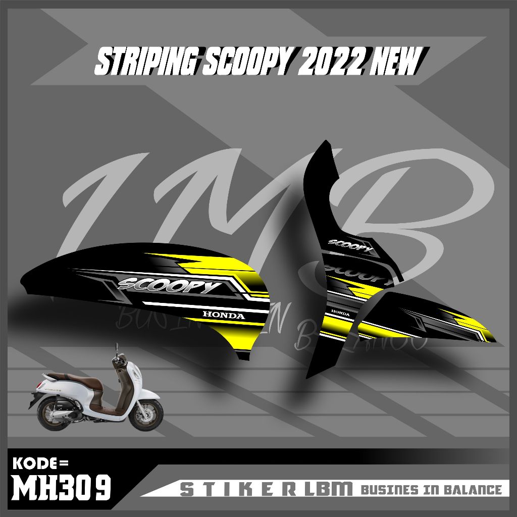 Stiker Striping Motor Scoopy New 2022 Motif Keren Kekinian